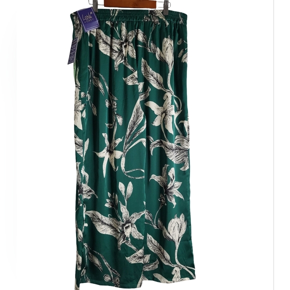 Floral Wide Leg Pants - Green - Picture 4 of 9